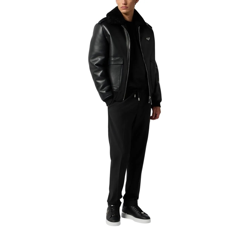 Philipp Plein Lederjacke Jacke schwarz(Image 2)