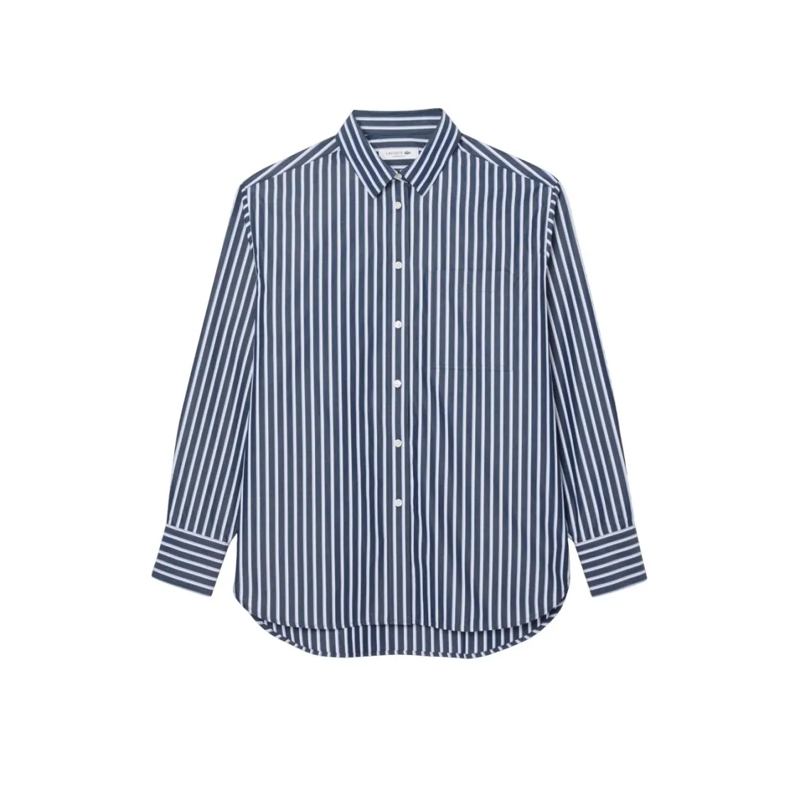 Lacoste Hemd Long-Sleeved Blue Cotton Poplin Shirt Blue