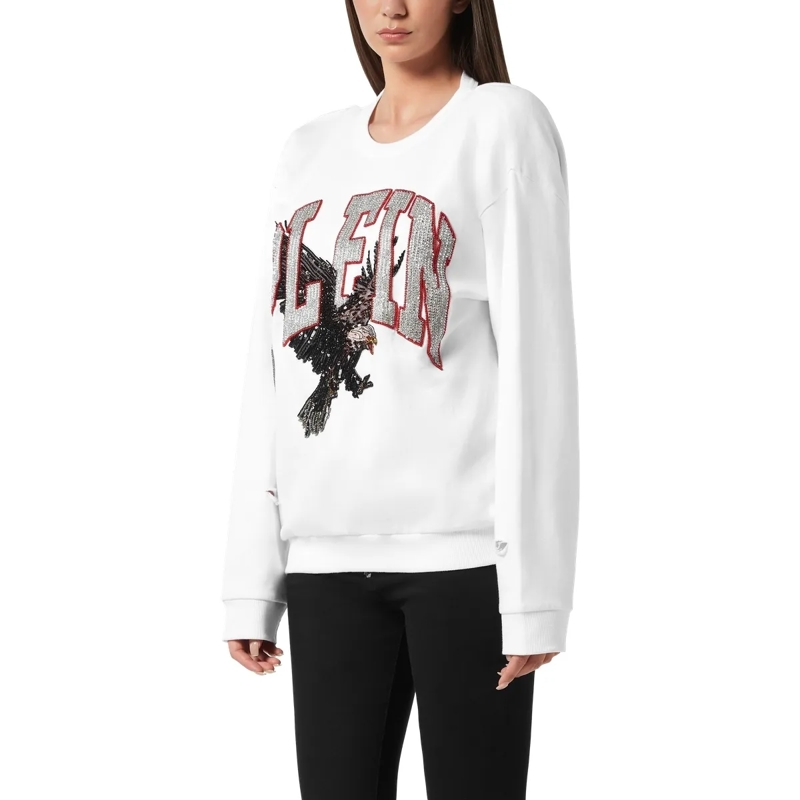 Philipp Plein Top Sweatshirt Ls Eagle weiss(Image 3)