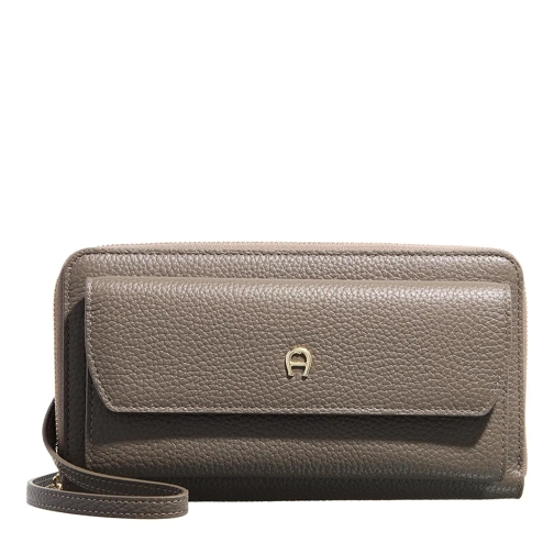 AIGNER Fashion Coal Brown Portefeuille à fermeture Éclair