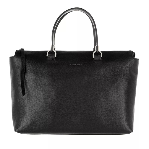 Coccinelle Shopping Bag Grained Leather Noir Sac à provisions