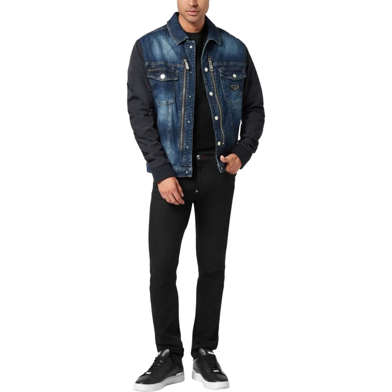 Philipp Plein Jeansjacke Denim-Jacke College dunkel-blau(Image 4)
