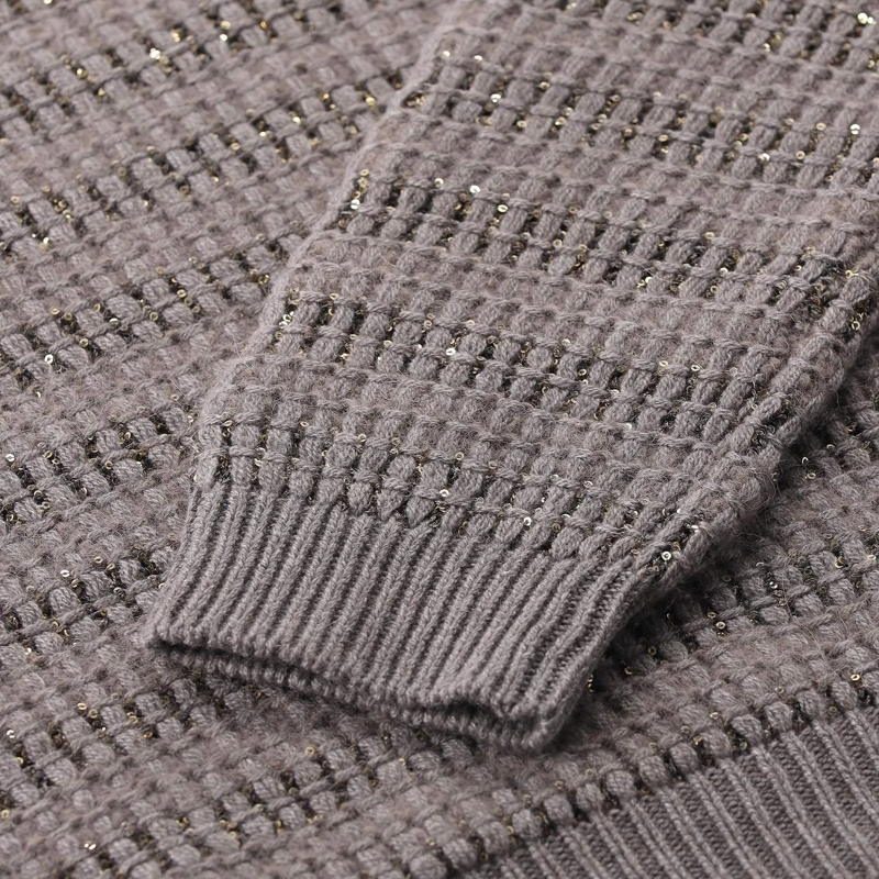 Fabiana Filippi Pullover Pullover aus Wolle-Alpaka-Mix grau(Image 4)