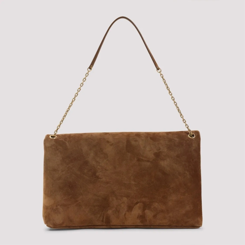 Saint Laurent Schultertasche Brown Suede Shoulder Bag With Envelope Flap Brown