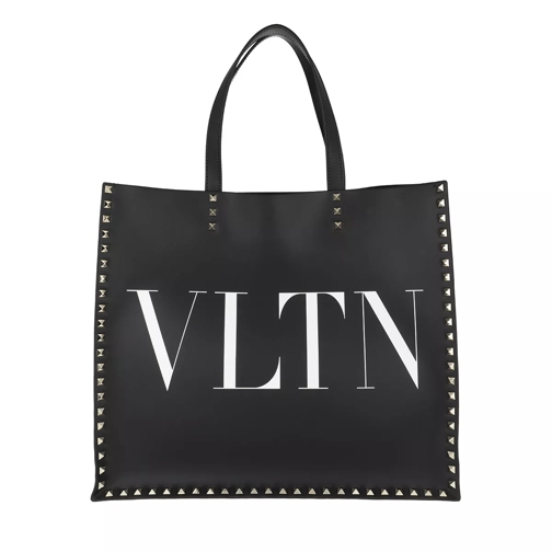 Valentino Garavani Rockstud Tote Double Handle Bag Leather Black/White Fourre-tout