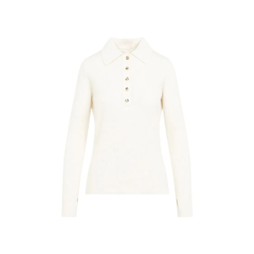 Courrèges Topjes met lange mouwen Multi Buttons White Cotton Polo White