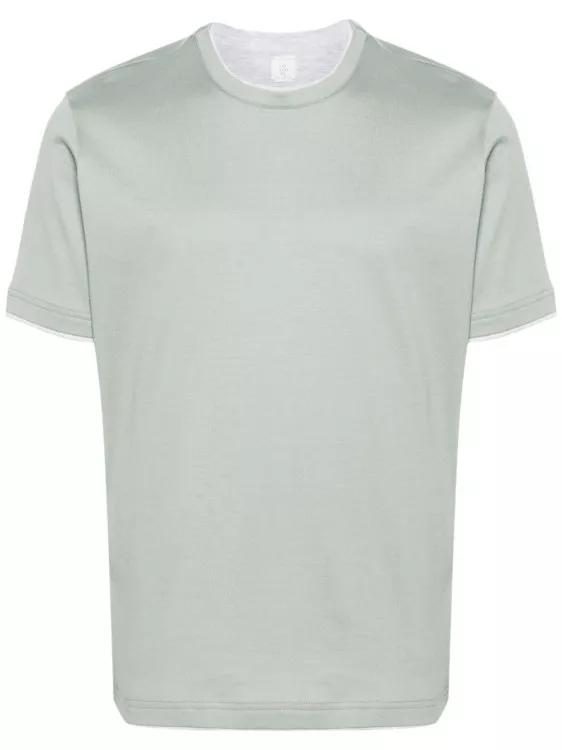 Eleventy - Layered Cotton T-Shirt - Größe XXXL - green