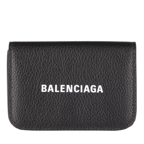 Balenciaga Cash Mini Wallet Black White Vikbar plånbok