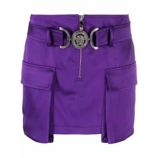 Versace Medusa &Apos;95 Purple Cargo Mini Skirt Purple 
