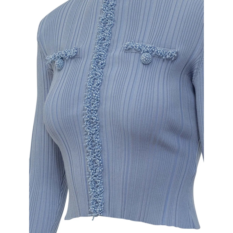 Self Portrait  Cardigan Con Perle blau(Image 4)