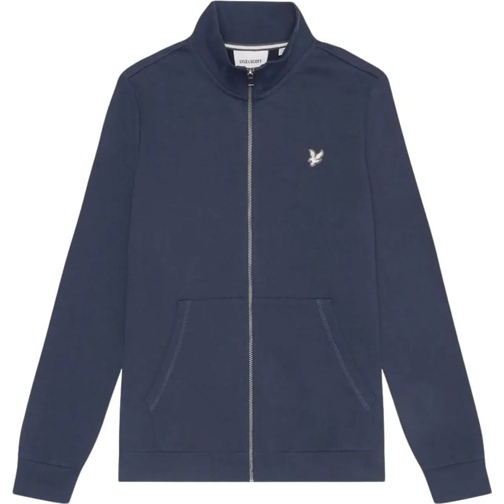 LYLE & SCOTT Weste Lyle&scott Diagonal Weave French Terry Zip Through blau