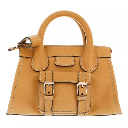 Chloé Edith Mini Bag Leather Autumnal Brown Rymlig shoppingväska