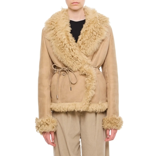 Saks Potts Moss Jacket Neutrals Jas in omgekeerd lam