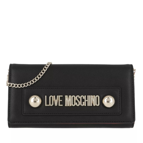 Love Moschino Soft Grain Pu Wallet Chain Nero Wallet On A Chain