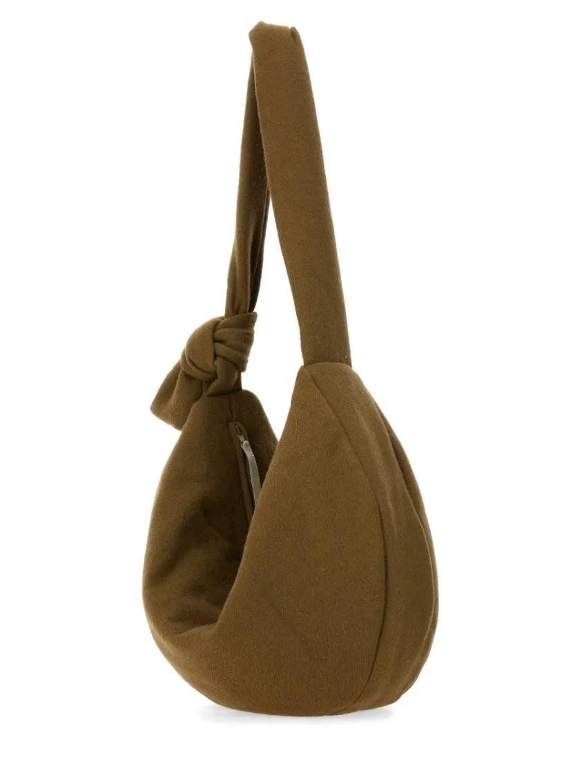 Alysi Hobo bags Brown Wool Bag With Unique Knot Detail in bruin