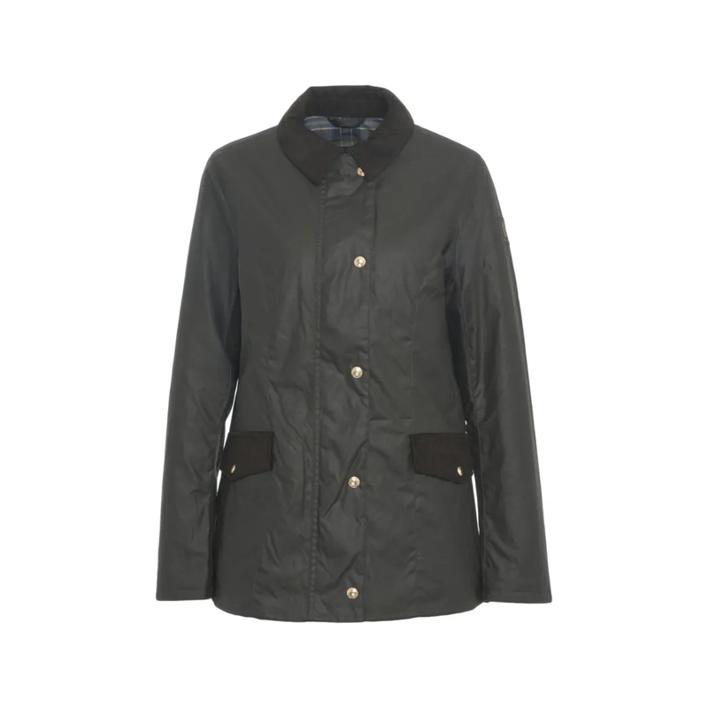 Belstaff  Classic Waxed Jacket With Corduroy Collar And Gold Grey