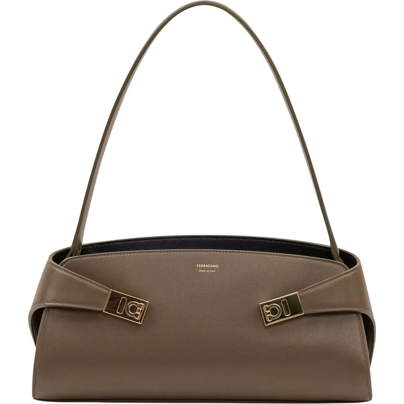 Salvatore Ferragamo Schultertasche Borsa Hug con Manico taupe
