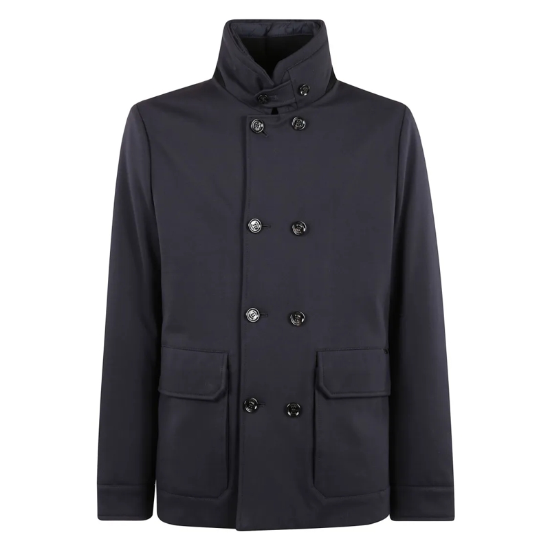 Moorer Blazer Double-Breasted High-Neck Jacket Black
