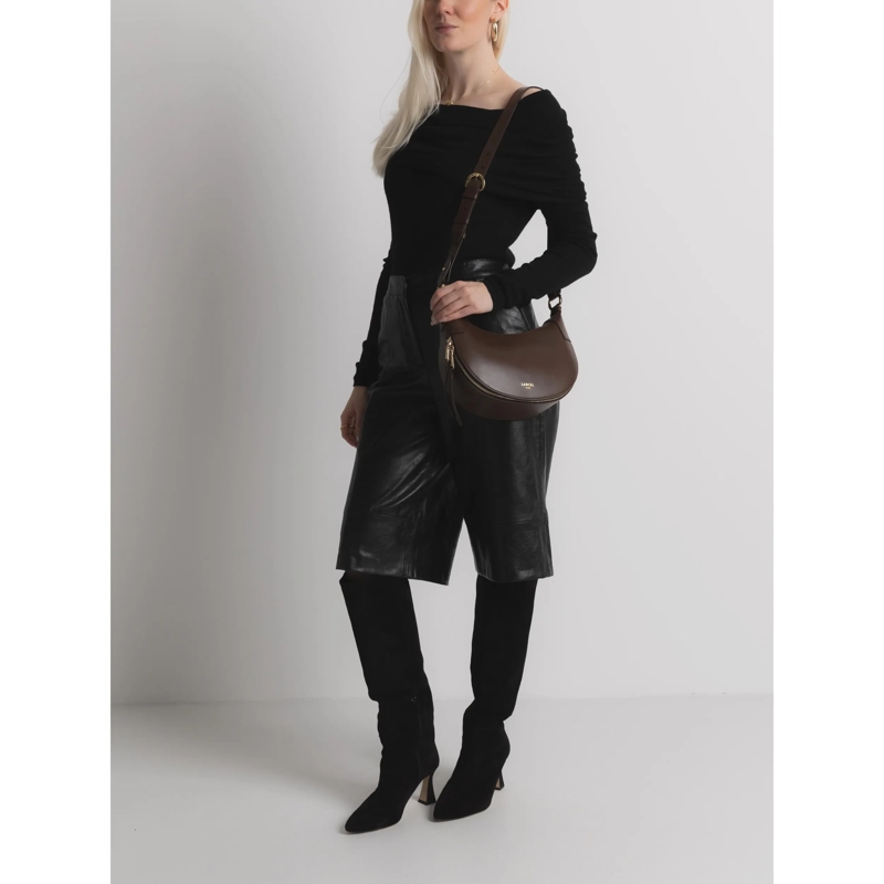 Lancel Hobo Bag Origami Smooth Cowhide Leather - S Zip Hobo Bag Coconut