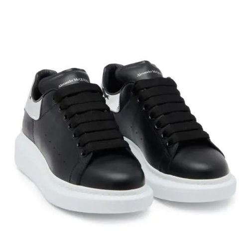 Alexander McQueen Oversized Black/Silver Sneakers Black låg sneaker