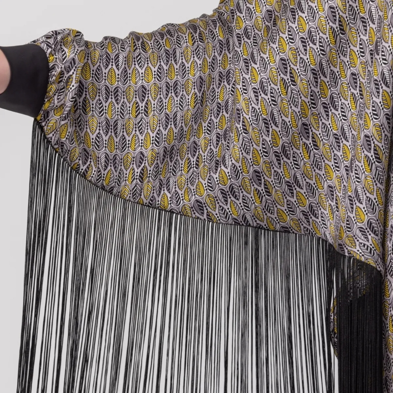 Helene Galwas Minikleid Seidenponcho Kleid JENNIFER silber(Image 4)