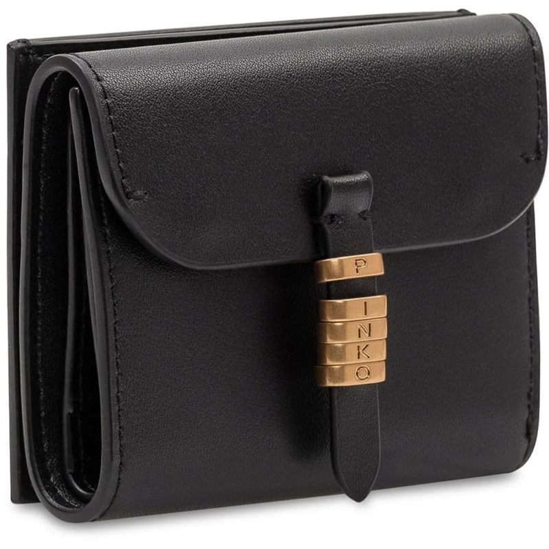 Pinko Geldbörse Portafoglio Saddle con Patta e Chiusura Frontale schwarz(Image 3)