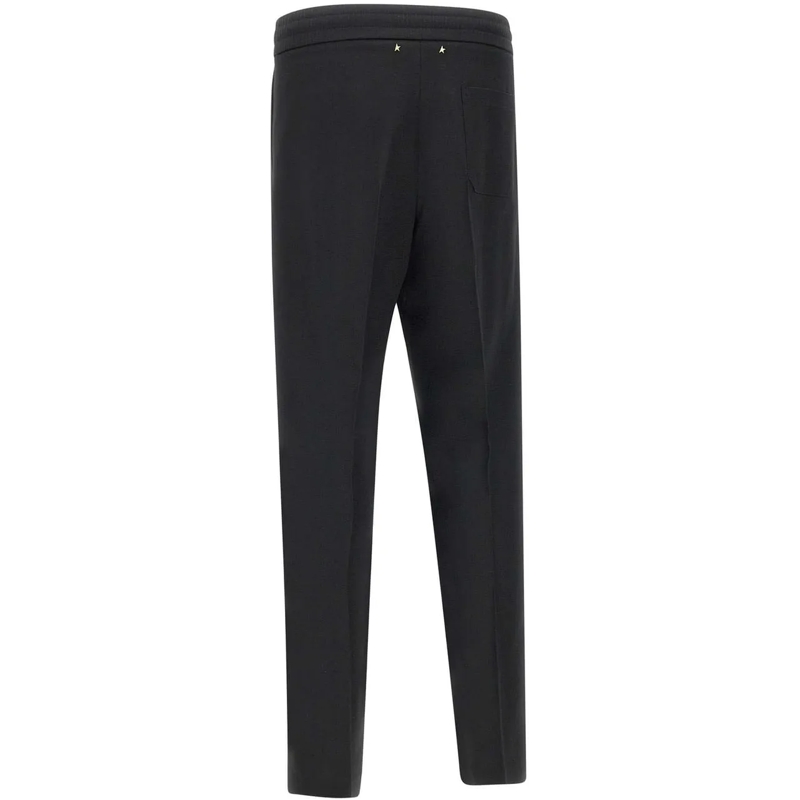 Golden Goose Freizeithose Relaxed-Fit Hose aus Fleece-Wolle Schwarz(Image 8)