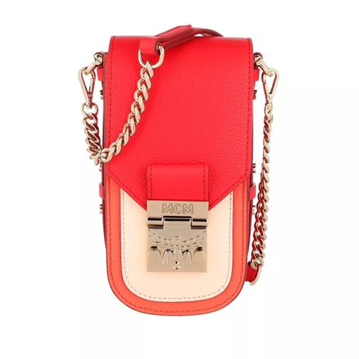 MCM Patricia Park Ave Color Block Crossbody Chinese Red Mini sac