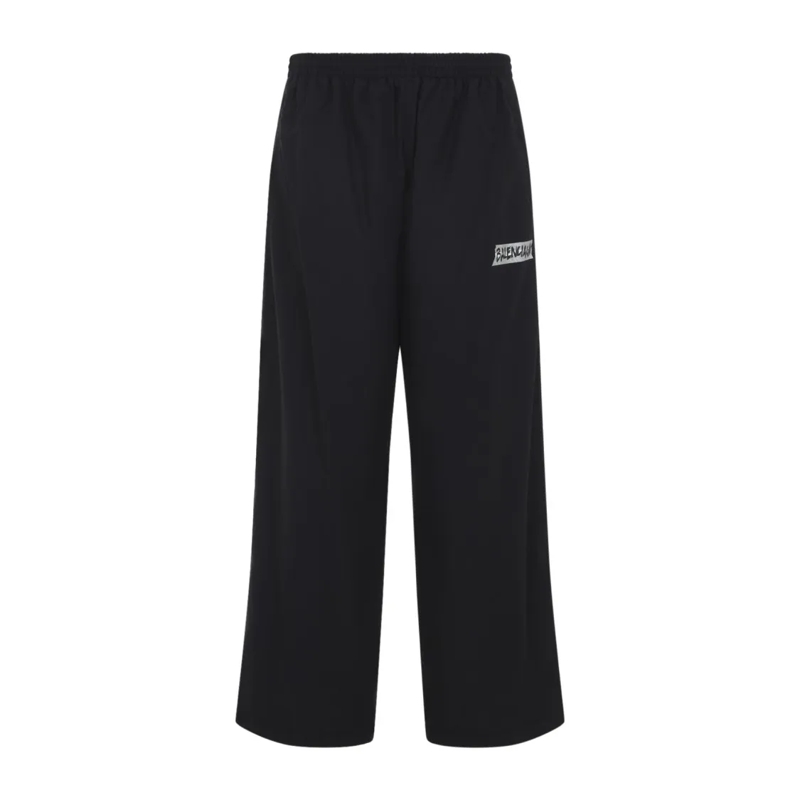 Balenciaga Anzugshose Relaxed Wide-Leg Pants With Elastic Waistband Black