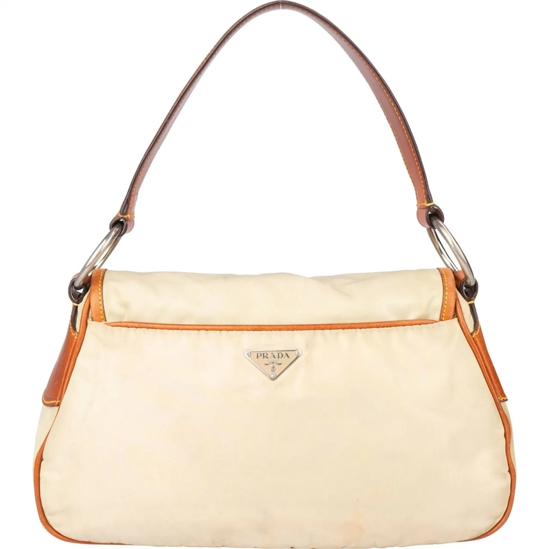 Prada Schultertasche Prada Nylon Triangle Shoulder Bag beige
