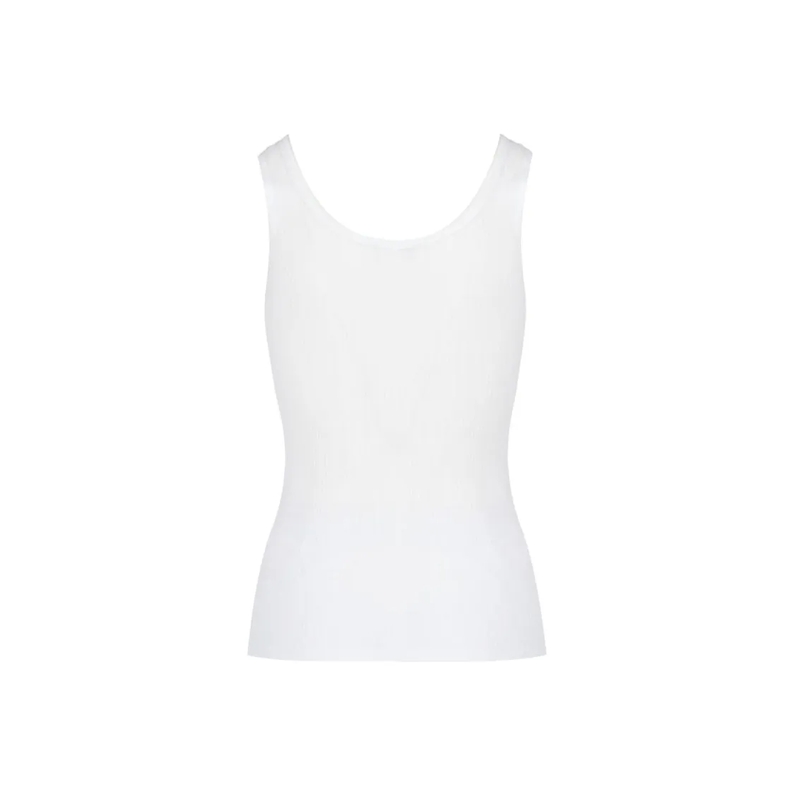 Chloé Bluse Logo Tank Top, In White Cotton White(Image 2)