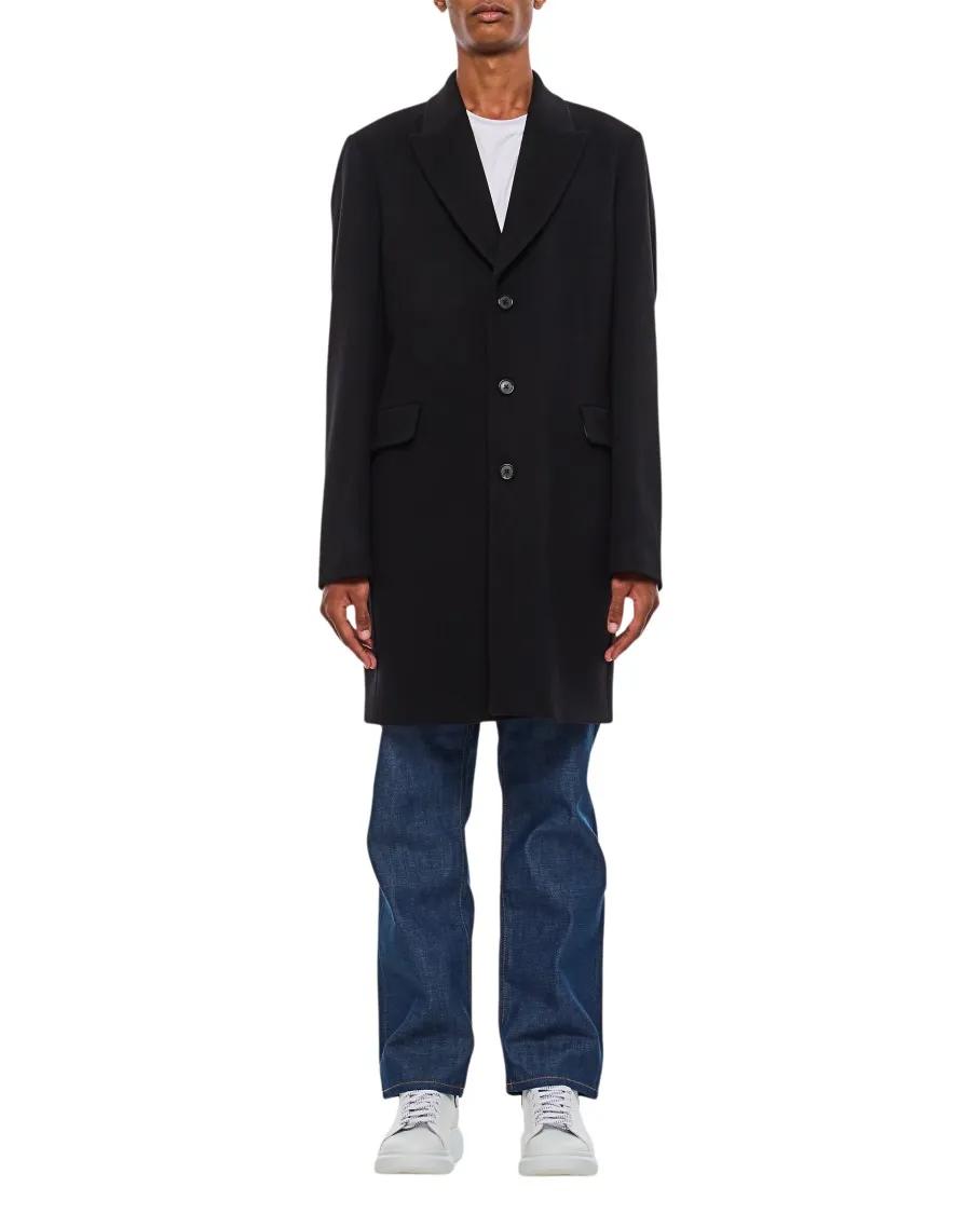 Paul Smith - Black Single-Breasted Overcoat - Größe 50 - schwarz