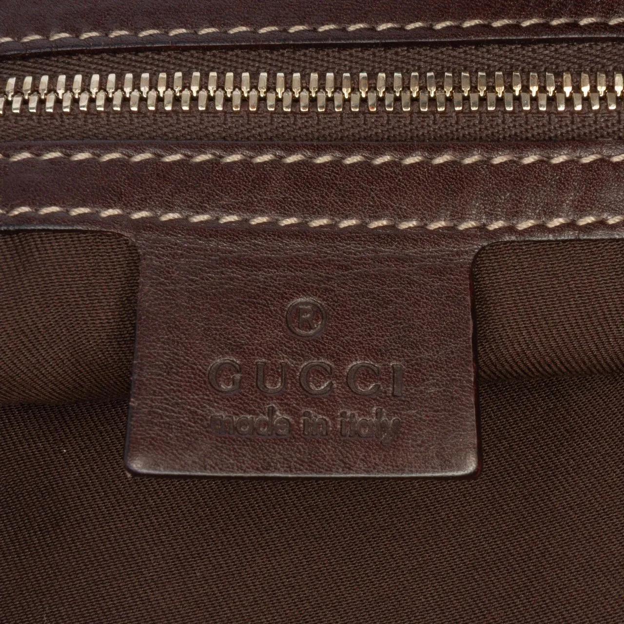 Thumbnail - Gucci Hobo Bags - Canvas Bamboo Horsebit Print Hobo - Gr. unisize - in Gold - für Damen