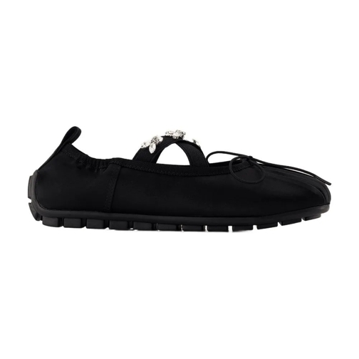 Simone Rocha Ballerine Grip Ballerinas - Satin - Black Black