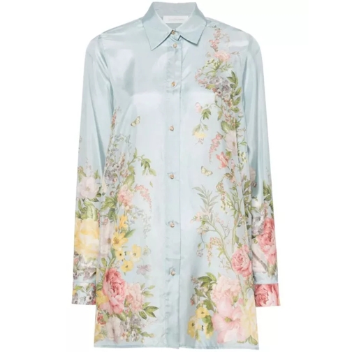 Zimmermann Waverly Floral-Print Shirt Blue 