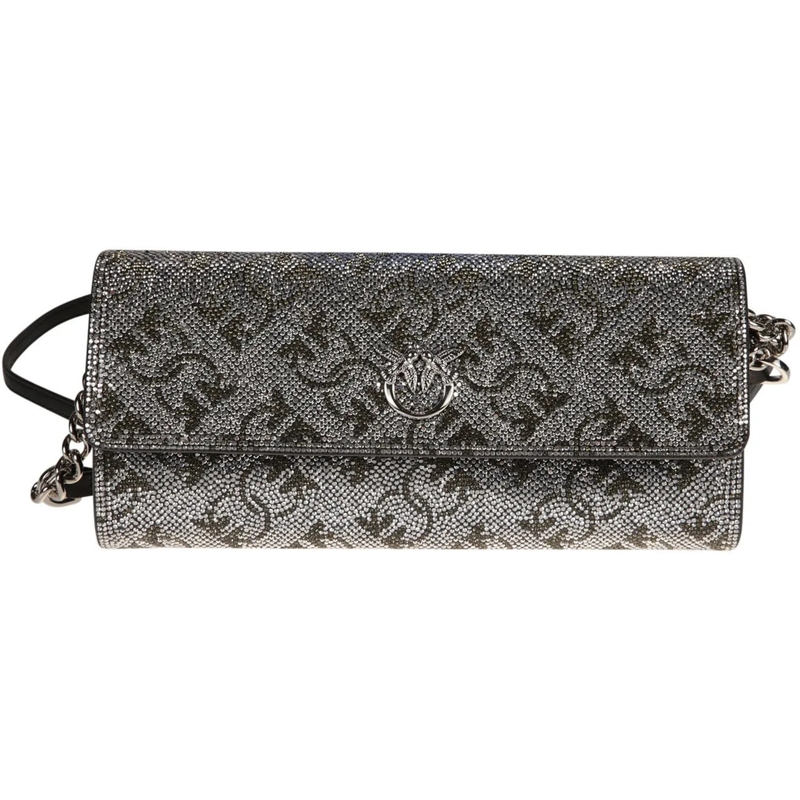 Pinko Tote Love Tiny Birds Bag Metallic silber