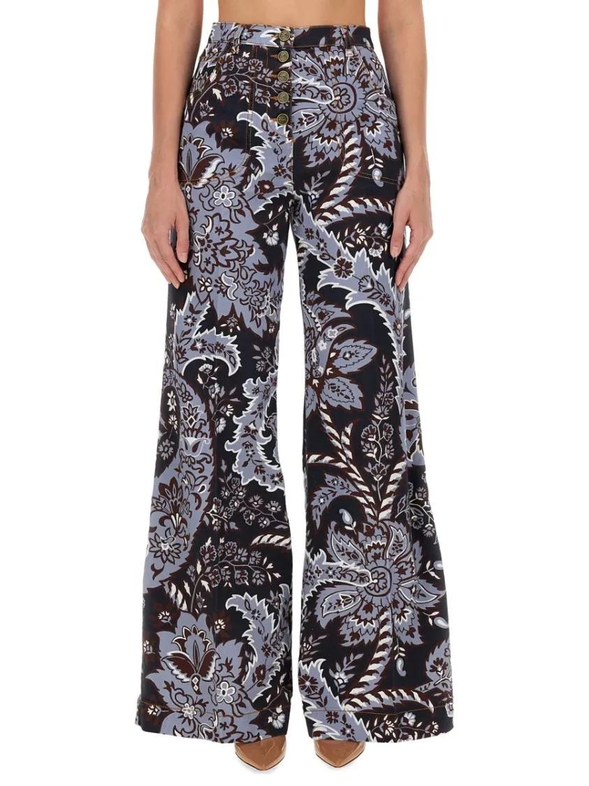 Thumbnail - Etro - Paisley Print Flare Jeans - Größe 26 - multi