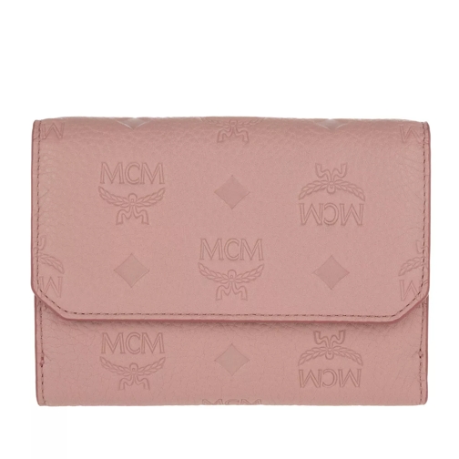 MCM Klara Leather Fold Medium Wallet Pink Blush Klaffplånbok