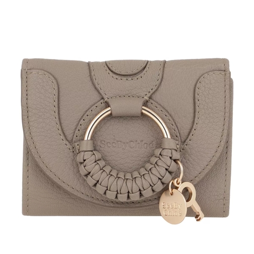 See By Chloé Compact Wallet Leather Motty Grey Tri-Fold Wallet