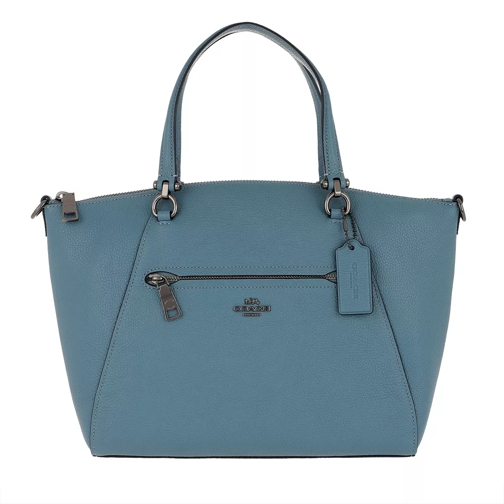 Coach Polished Leather Prairie Satchel Bag Chambray Tote