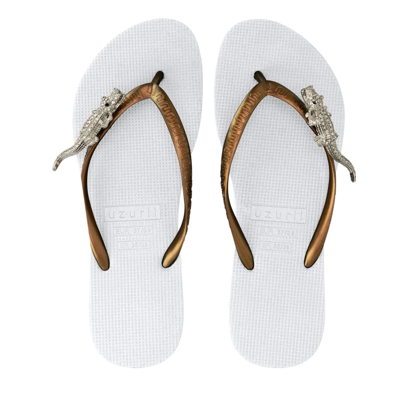 UZURII Flip Flops Zehentrenner Silver Crocodile Switch weiss(Image 3)