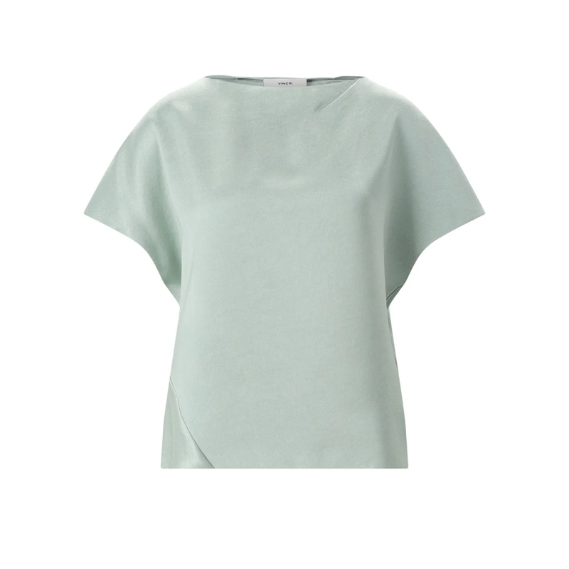 Vince T-shirt T-Shirt aus Satin grün