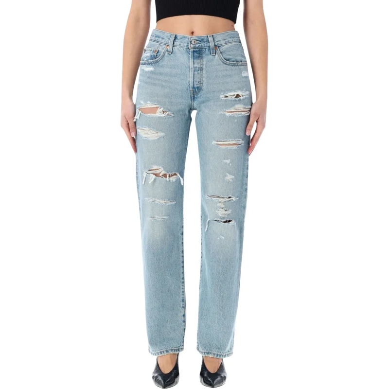 Levi's Jeans Straight-Leg 90S Vintage Denim Jeans With Distress Blue