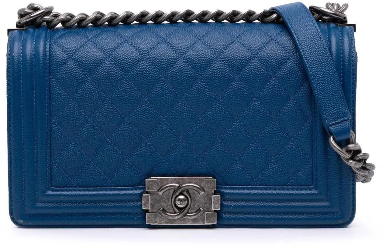 Chanel Hobo Bags - Old Medium Quilted Caviar Boy Flap - Gr. unisize - in Blau - für Damen