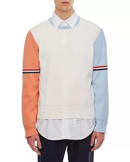 Thom Browne - 4 Bar Stripe Cotton Crewneck Pullover - Größe 1 - multi