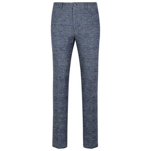 Etro  Roma' Blue Silk Blend Pants Blue