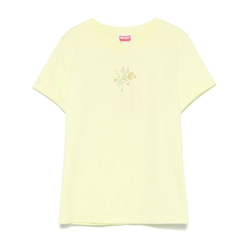 Kenzo T-Shirt Short-Sleeved Lemon Yellow Top Gold
