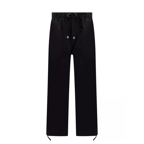 Versace Back Embroidered Logo Cotton Trouser Black Pantalons