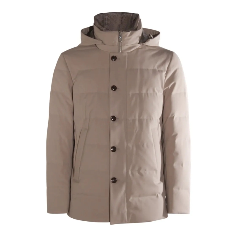 MONTECORE Doudoune Padded Beige Coat With High Collar Brown
