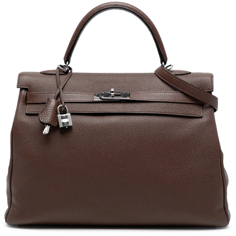Hermès Sac à bandoulière Togo Kelly II Retourne 35 braun